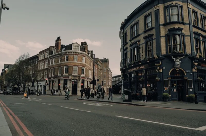 vintage buildings near street in city — illustrative editorial photography, not a verified location