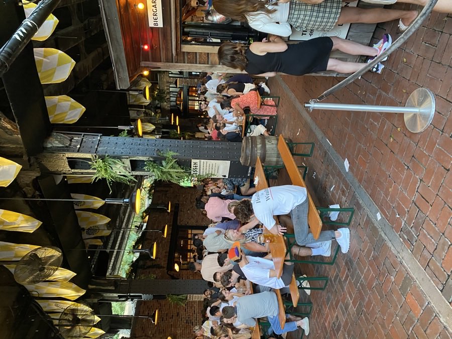 Friends gathered in a restaurant