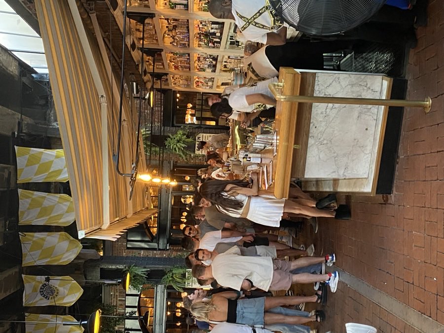People sharing an evening at the bar